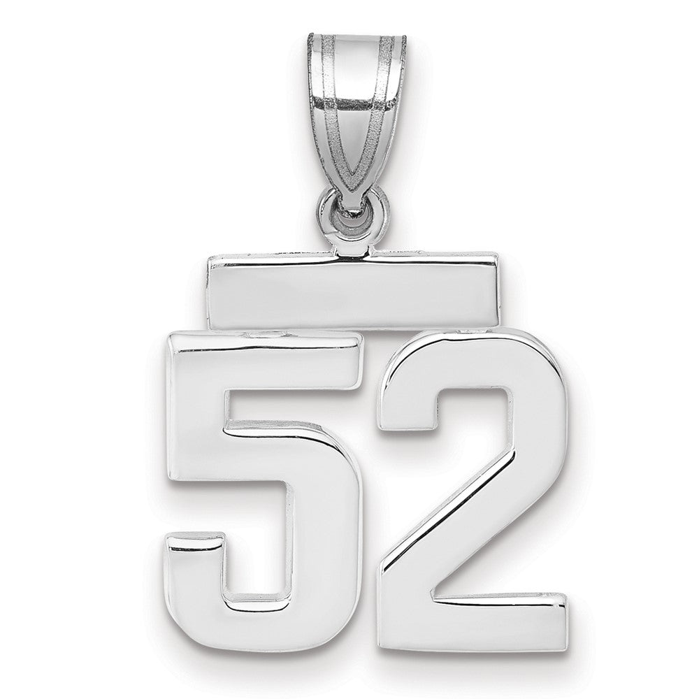 14k White Goldw Small Polished Number 52 Charm