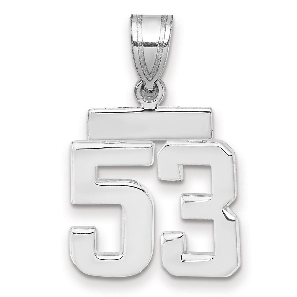 14k White Goldw Small Polished Number 53 Charm