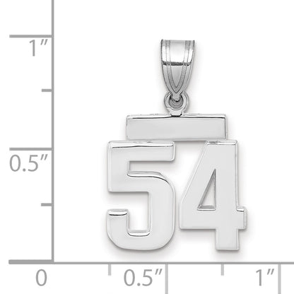 14k White Goldw Small Polished Number 54 Charm