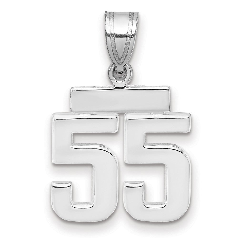 14k White Goldw Small Polished Number 55 Charm