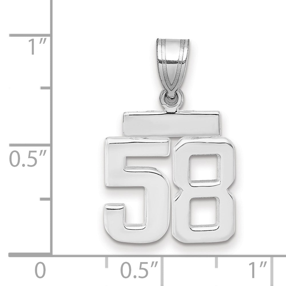 14k White Goldw Small Polished Number 58 Charm