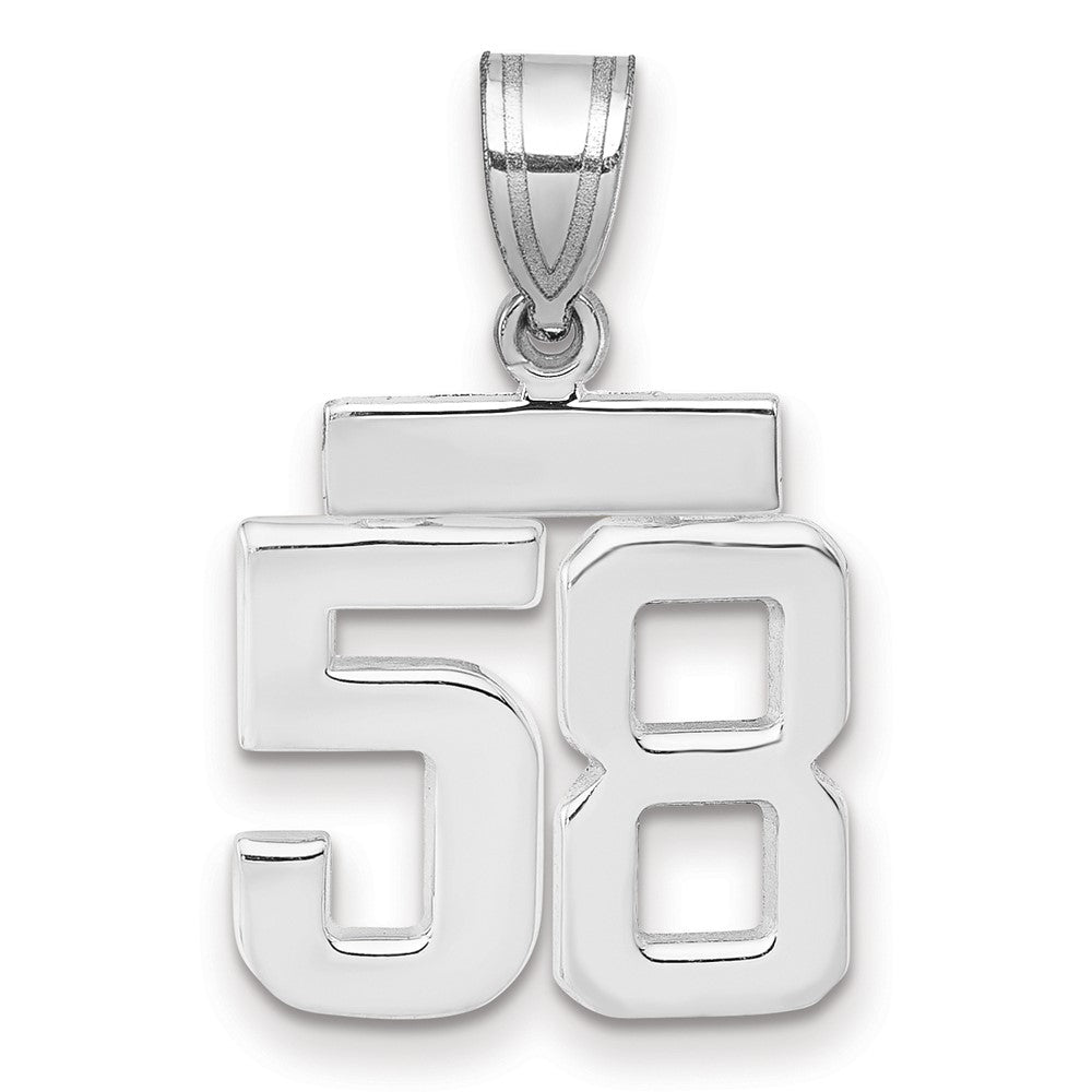 14k White Goldw Small Polished Number 58 Charm