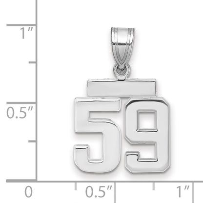 14k White Goldw Small Polished Number 59 Charm