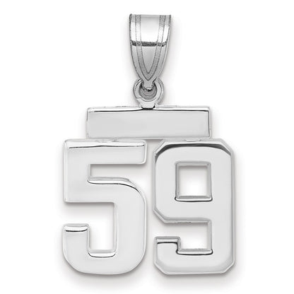 14k White Goldw Small Polished Number 59 Charm