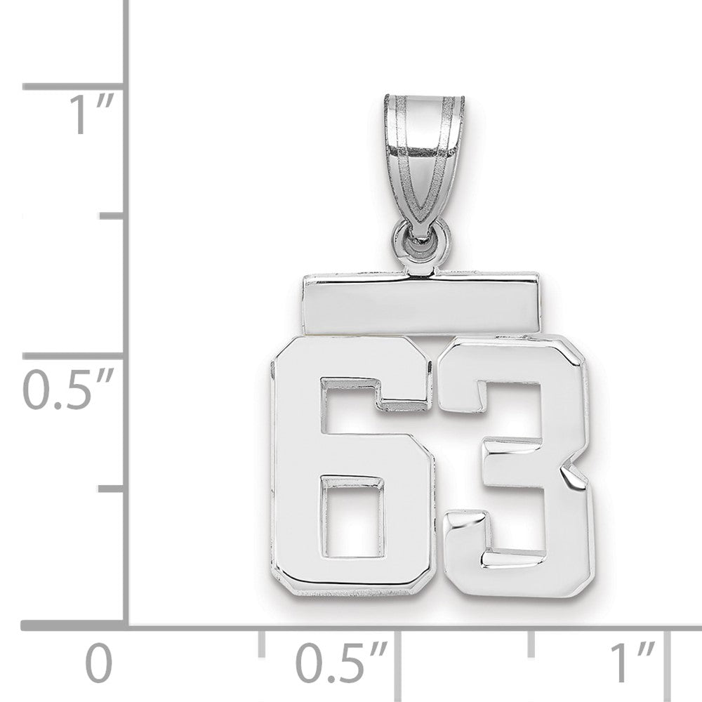 14k White Goldw Small Polished Number 63 Charm