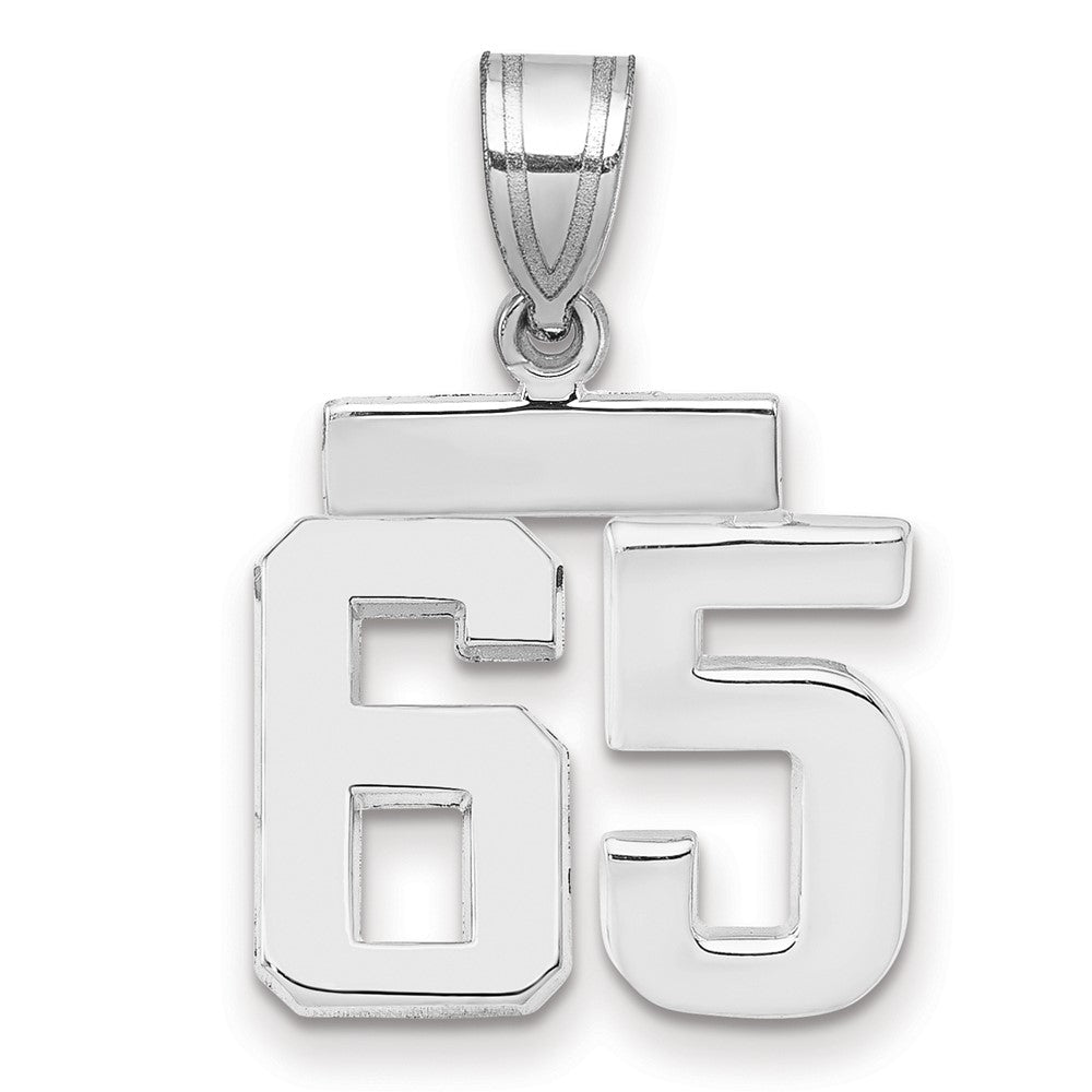 14k White Goldw Small Polished Number 65 Charm