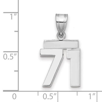 14k White Goldw Small Polished Number 71 Charm