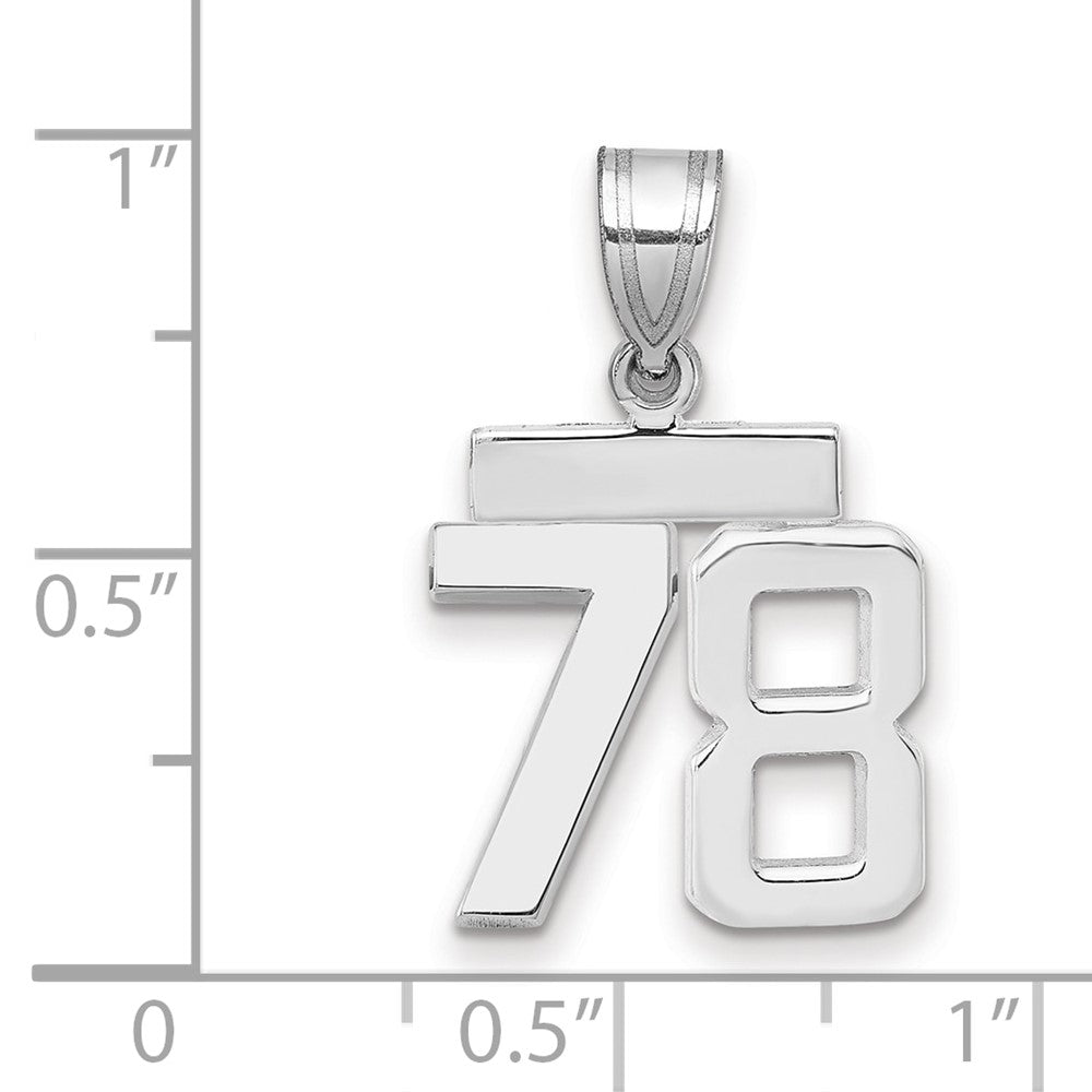14k White Goldw Small Polished Number 78 Charm