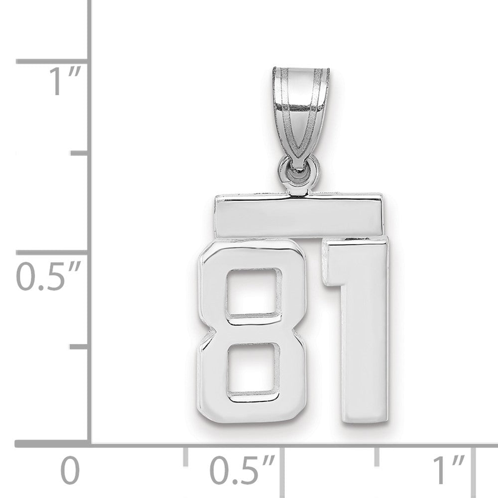 14k White Goldw Small Polished Number 81 Charm