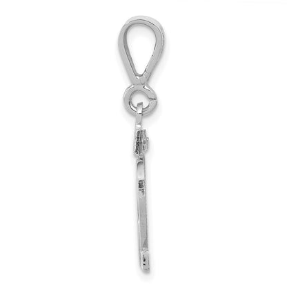 14k White Goldw Small Polished Number 82 Charm