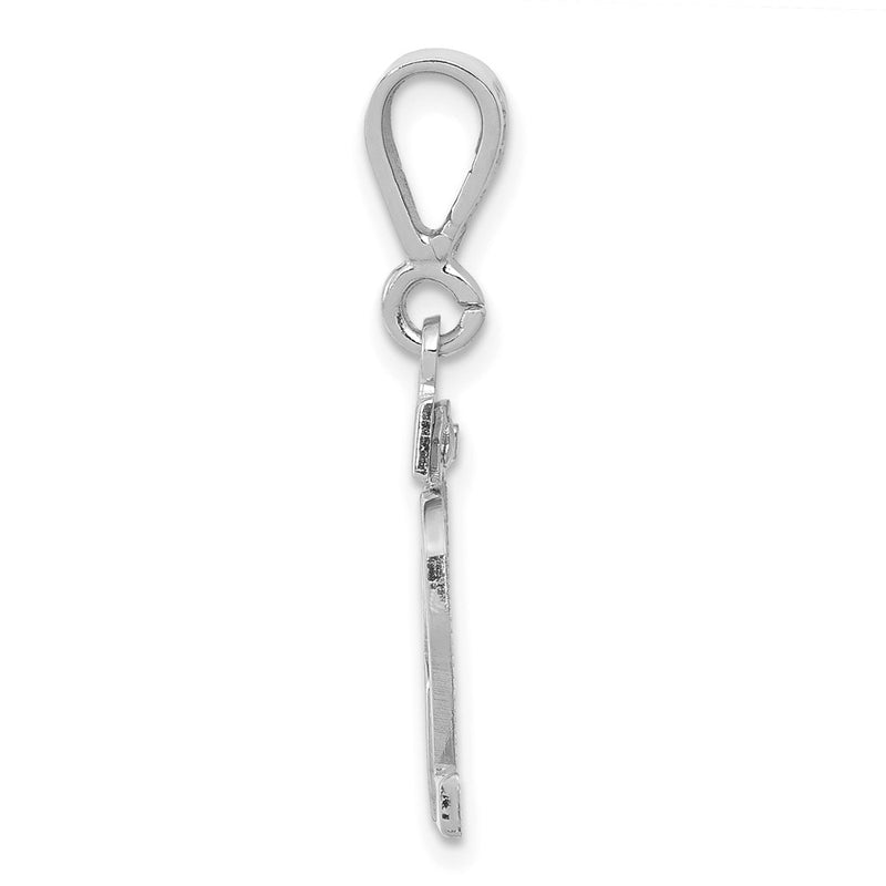 14k White Goldw Small Polished Number 82 Charm