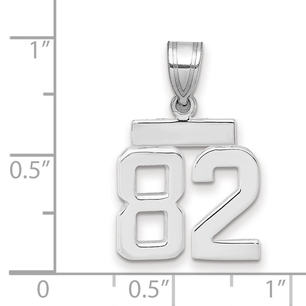 14k White Goldw Small Polished Number 82 Charm