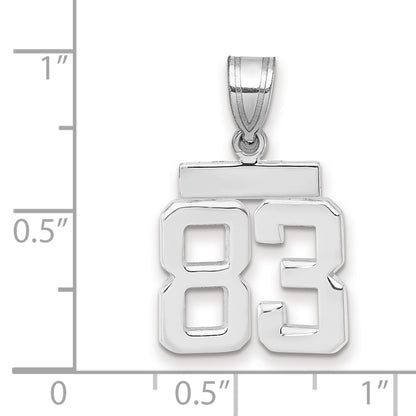 14k White Goldw Small Polished Number 83 Charm