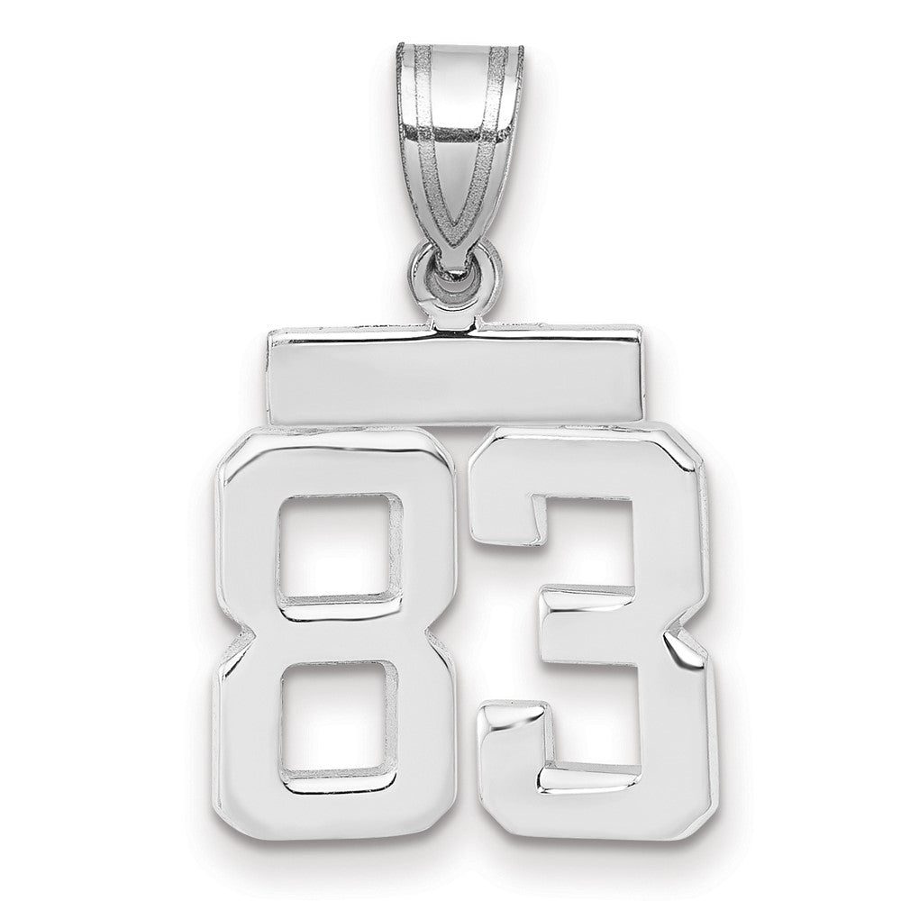 14k White Goldw Small Polished Number 83 Charm