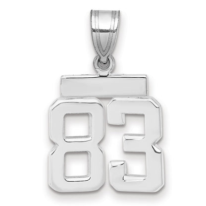 14k White Goldw Small Polished Number 83 Charm