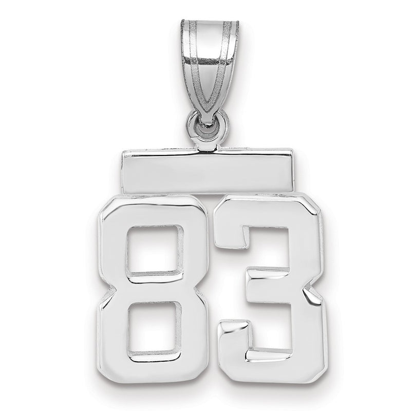 14k White Goldw Small Polished Number 83 Charm