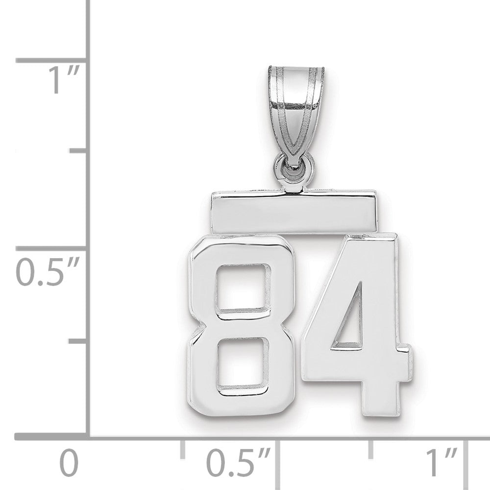 14k White Goldw Small Polished Number 84 Charm