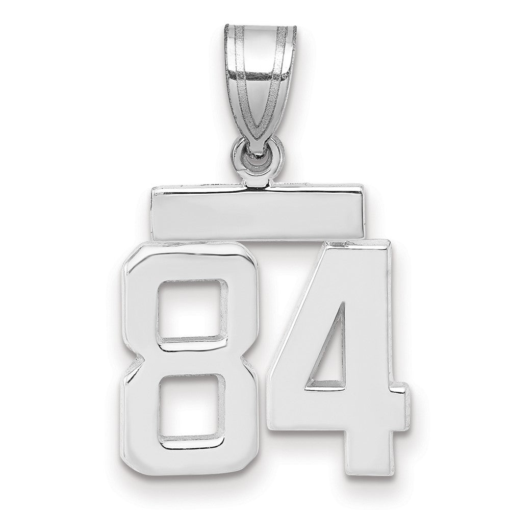 14k White Goldw Small Polished Number 84 Charm