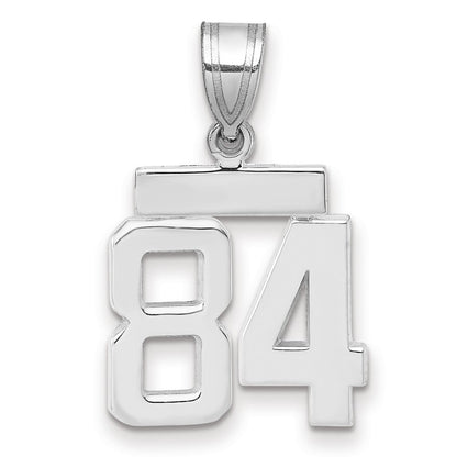 14k White Goldw Small Polished Number 84 Charm