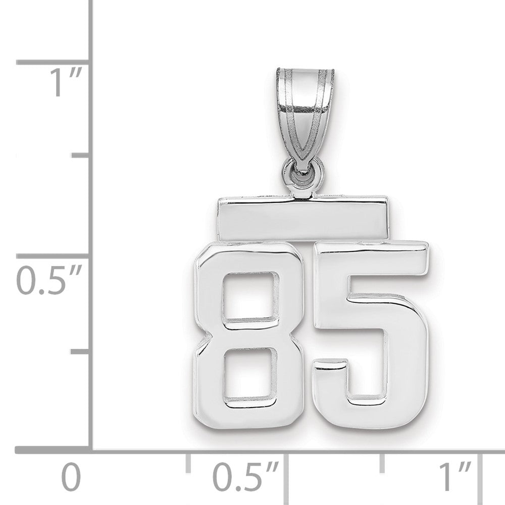 14k White Goldw Small Polished Number 85 Charm