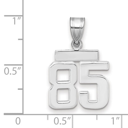 14k White Goldw Small Polished Number 85 Charm