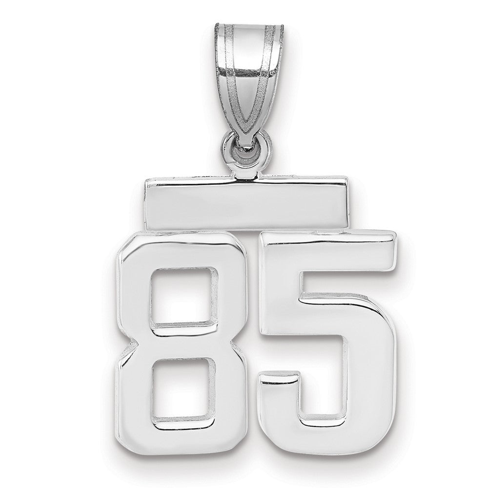 14k White Goldw Small Polished Number 85 Charm