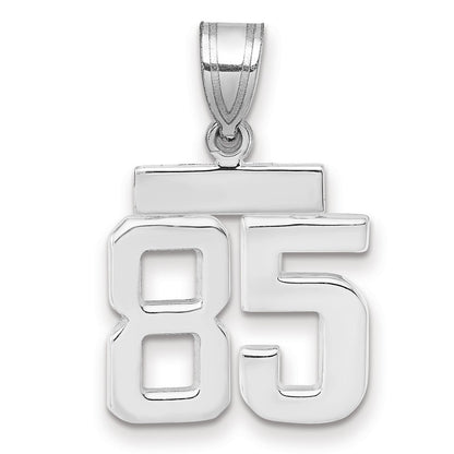 14k White Goldw Small Polished Number 85 Charm