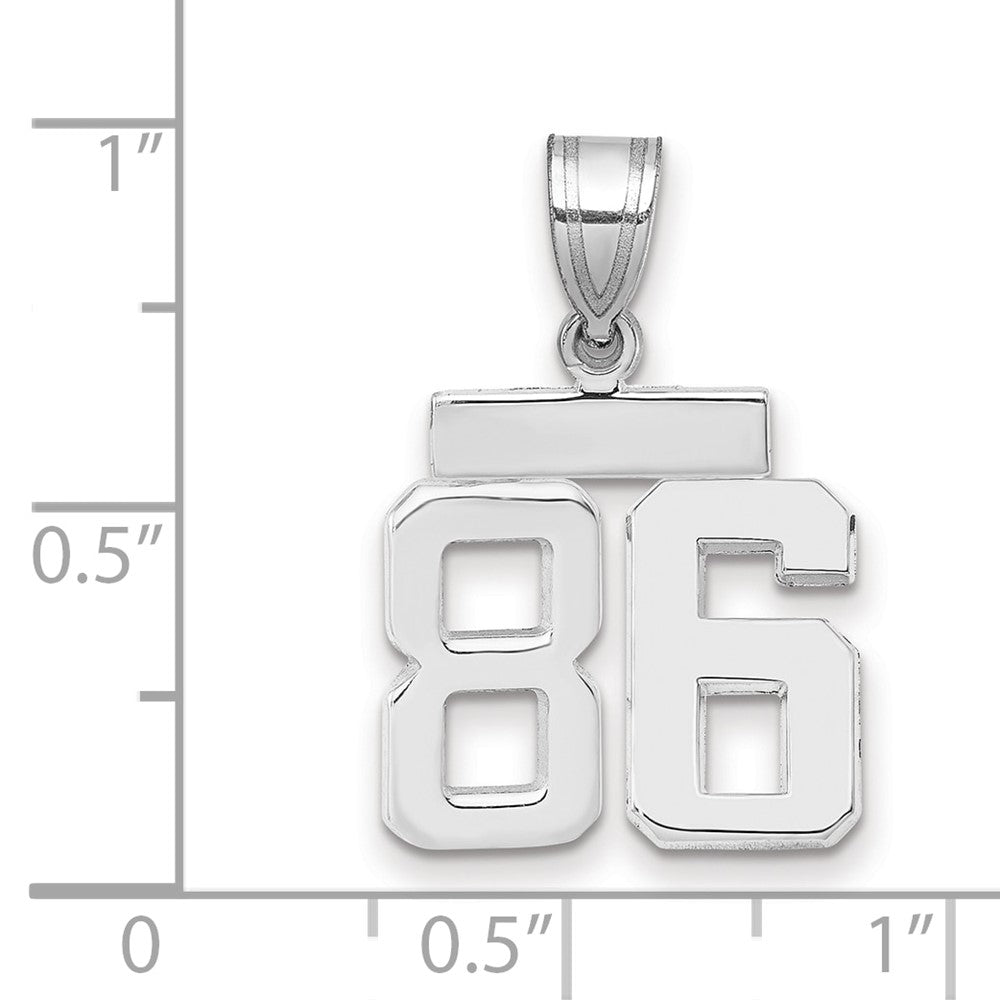 14k White Goldw Small Polished Number 86 Charm