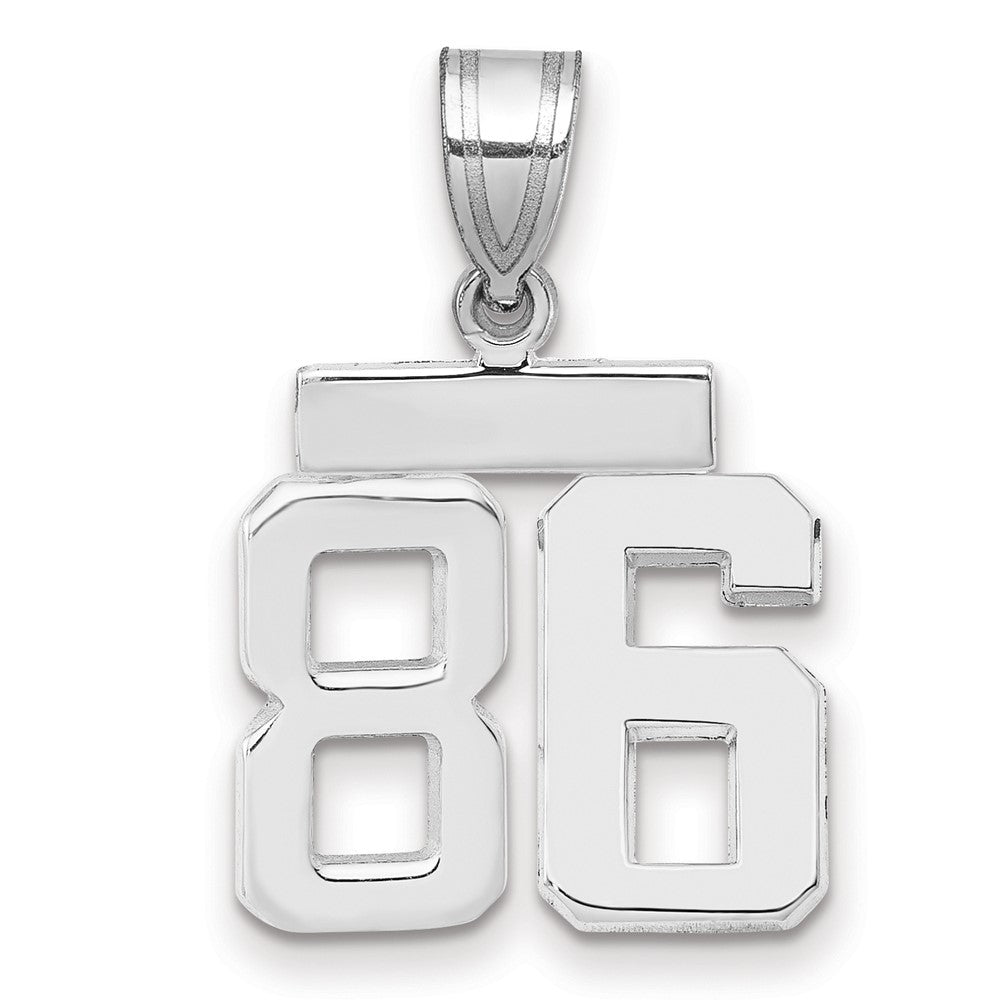 14k White Goldw Small Polished Number 86 Charm