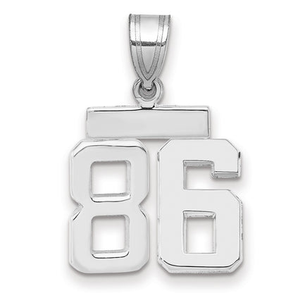 14k White Goldw Small Polished Number 86 Charm