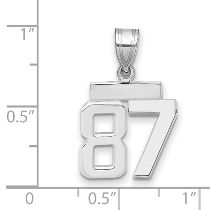 14k White Goldw Small Polished Number 87 Charm