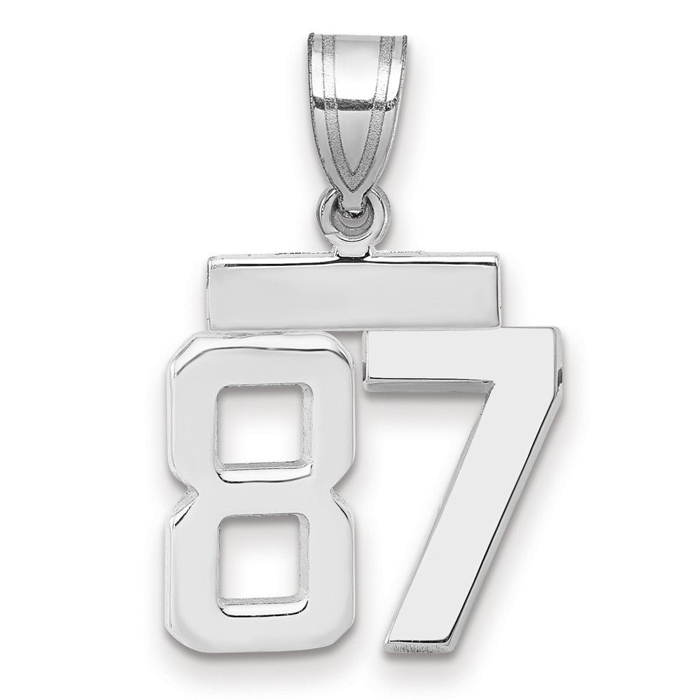 14k White Goldw Small Polished Number 87 Charm