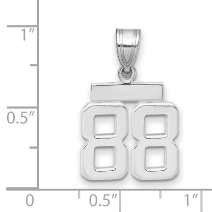 14k White Goldw Small Polished Number 88 Charm