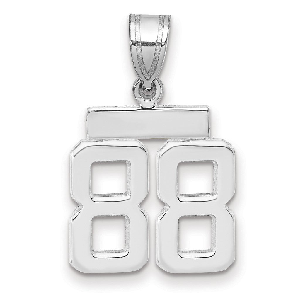14k White Goldw Small Polished Number 88 Charm