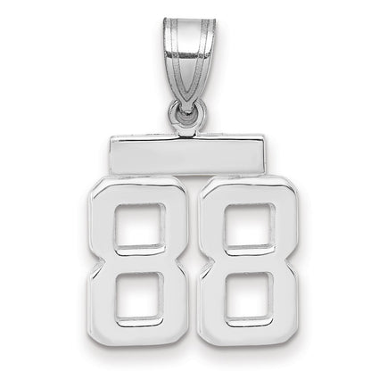 14k White Goldw Small Polished Number 88 Charm