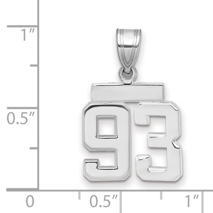 14k White Goldw Small Polished Number 93 Charm