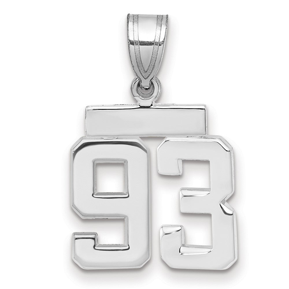 14k White Goldw Small Polished Number 93 Charm