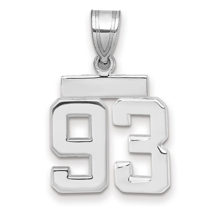 14k White Goldw Small Polished Number 93 Charm