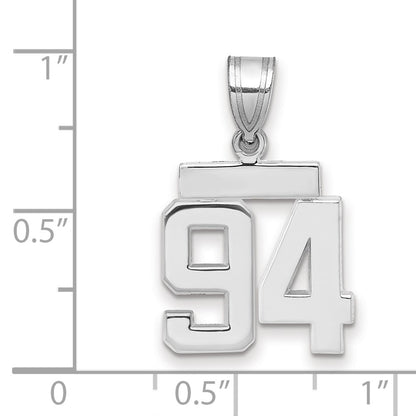 14k White Goldw Small Polished Number 94 Charm