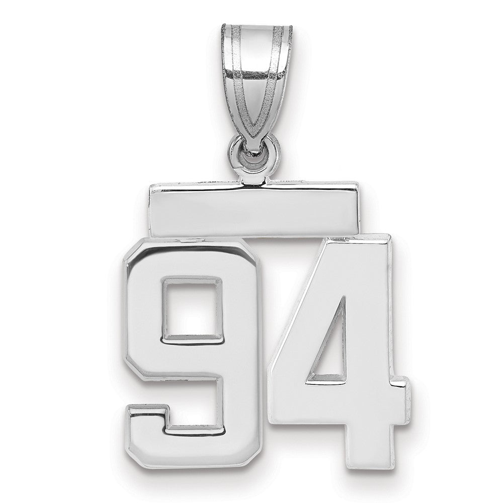 14k White Goldw Small Polished Number 94 Charm