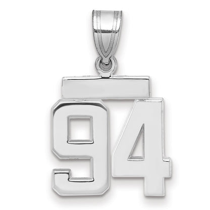 14k White Goldw Small Polished Number 94 Charm