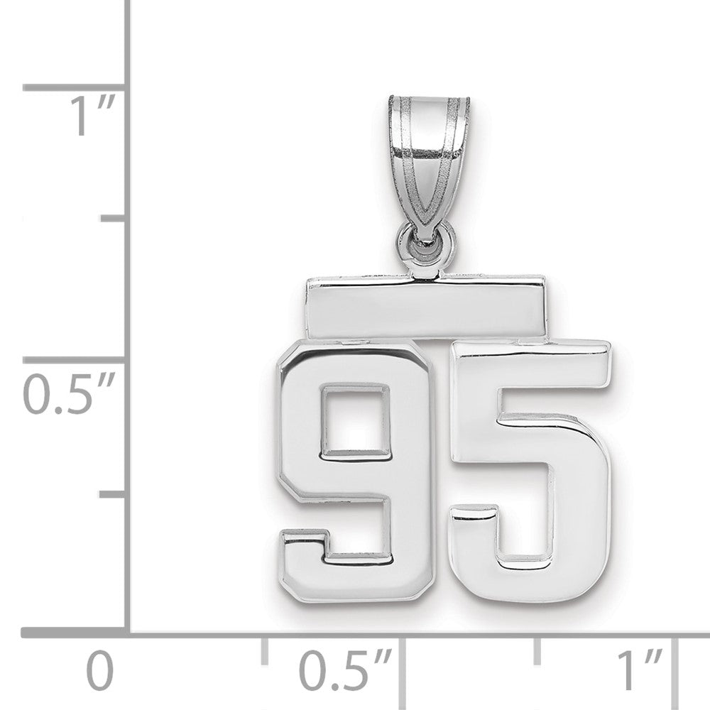 14k White Goldw Small Polished Number 95 Charm