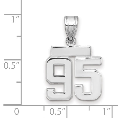 14k White Goldw Small Polished Number 95 Charm