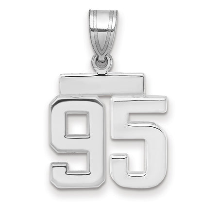 14k White Goldw Small Polished Number 95 Charm