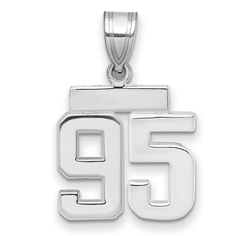 14k White Goldw Small Polished Number 95 Charm