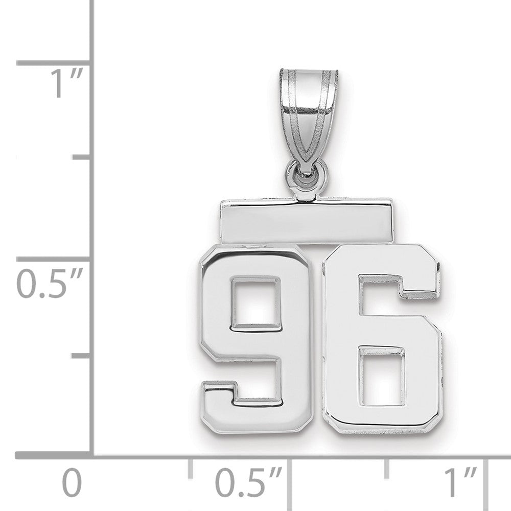 14k White Goldw Small Polished Number 96 Charm