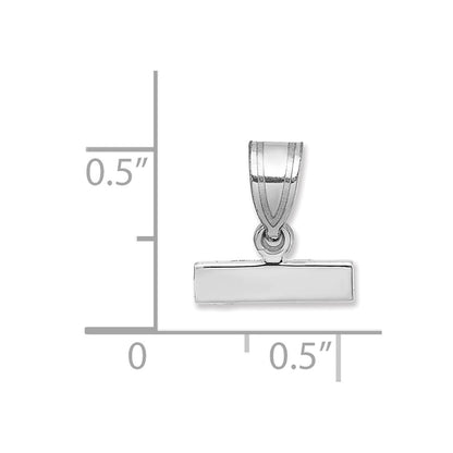 14k White Gold 14kw Small Polished Top Charm