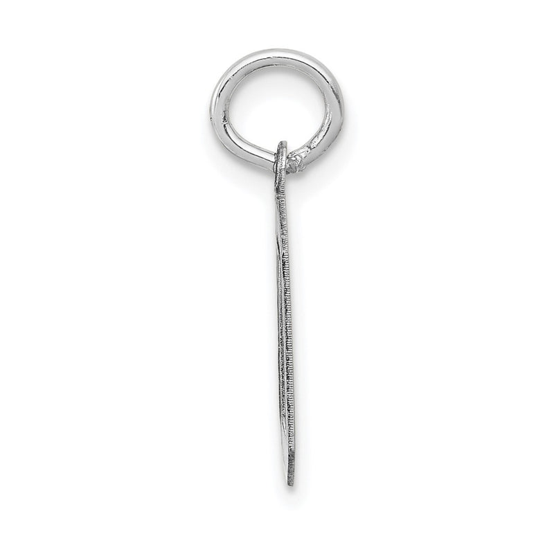 14K White Gold 14Kw Small Satin Number 0 Charm