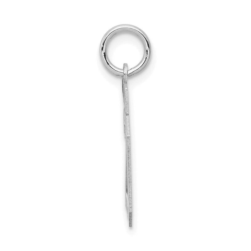 14k White Goldw Small Satin Number 20 Charm
