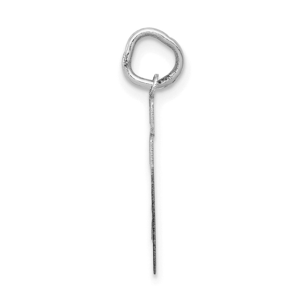 14k White Goldw Small Satin Number 27 Charm